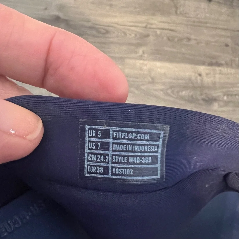 FitFlop Neoflex Navy Blue Thong Sandals Platform Flip Flops W49-399 Womens 7